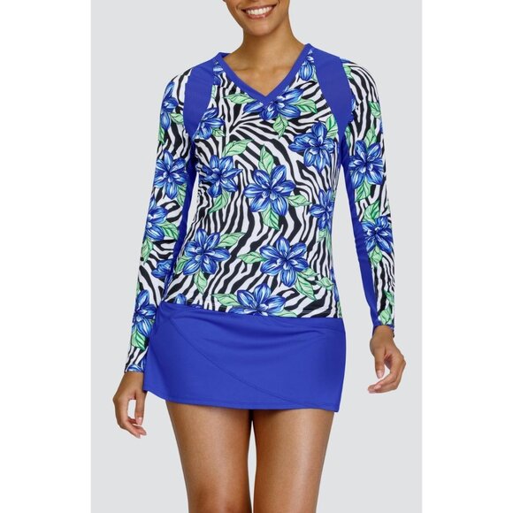 Tail Womens Large Activewear Sinatra Top Zebra Daylily Tennis Shirt Long Sleeve - Picture 2 of 11